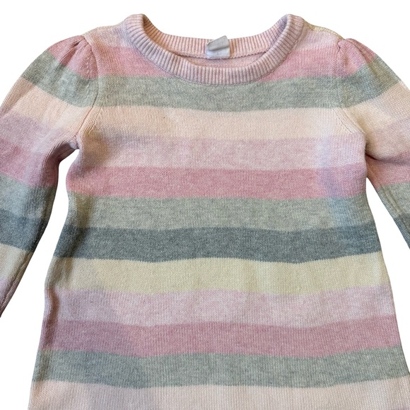 GAP Toddler Knit Sweater Dress in Soft Striped Pastels Size 4T Cozy Knit - Picture 7 of 12